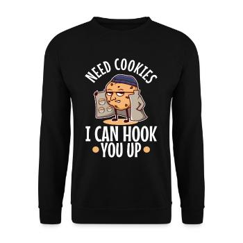 Need cookies i can hook you up - Unisex Sweatshirt - black - Front - Alina (178cm) & Michal (187cm)
