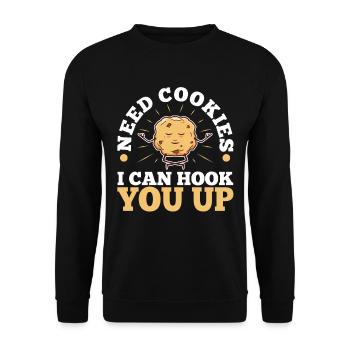 Need cookies i can hook you up - Unisex Sweatshirt - black - Front - Alina (178cm) & Michal (187cm)