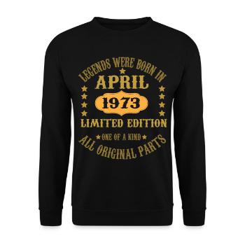 April né en 1973 Anniversaire des légendes - Sweat-shirt Unisexe - noir - Devant - Alina (178cm) & Michal (187cm)