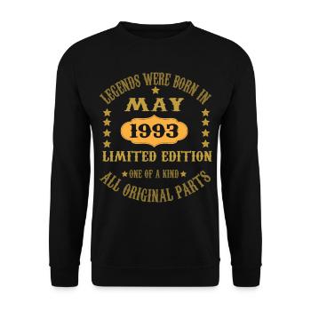 Les légendes sont nées en mai 1993 - Sweat-shirt Unisexe - noir - Devant - Alina (178cm) & Michal (187cm)