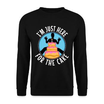 Im just here for the cake wedding - Unisex Sweatshirt - black - Front - Alina (178cm) & Michal (187cm)