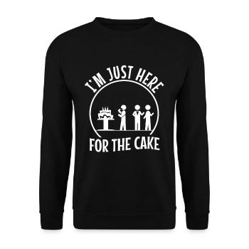 Im just here for the cake wedding - Unisex Sweatshirt - black - Front - Alina (178cm) & Michal (187cm)