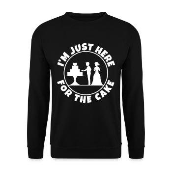 Im just here for the cake wedding - Unisex Sweatshirt - black - Front - Alina (178cm) & Michal (187cm)