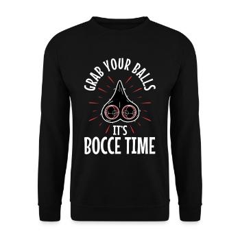 Grab your balls its bocce time - Unisex Sweatshirt - black - Front - Alina (178cm) & Michal (187cm)