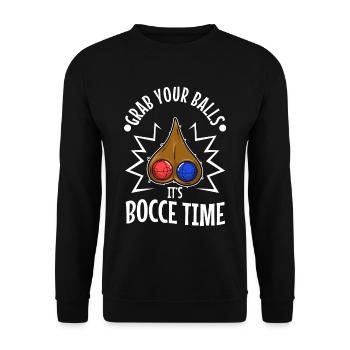 Grab your balls its bocce time - Unisex Sweatshirt - black - Front - Alina (178cm) & Michal (187cm)