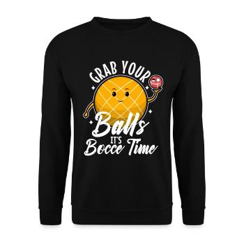 Grab your balls its bocce time - Unisex Sweatshirt - black - Front - Alina (178cm) & Michal (187cm)