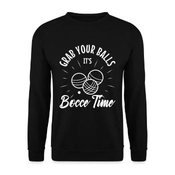 Grab your balls its bocce time - Unisex Sweatshirt - black - Front - Alina (178cm) & Michal (187cm)