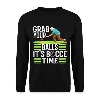 Grab your balls its bocce time - Unisex Sweatshirt - black - Front - Alina (178cm) & Michal (187cm)