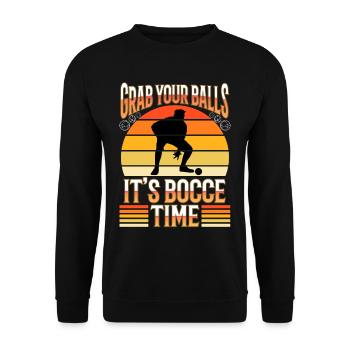 Grab your balls its bocce time - Unisex Sweatshirt - black - Front - Alina (178cm) & Michal (187cm)