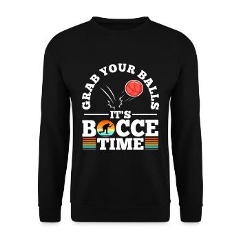 Grab your balls its bocce time - Unisex Sweatshirt - black - Front - Alina (178cm) & Michal (187cm)