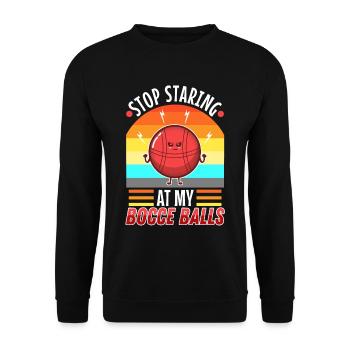 Stop staring at my Bocce Balls - Unisex Sweatshirt - black - Front - Alina (178cm) & Michal (187cm)