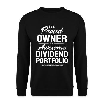Proud owner of a dividend portfolio - Unisex Sweatshirt - black - Front - Alina (178cm) & Michal (187cm)