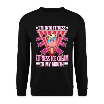 Im into fitness ice cream - Unisex Sweatshirt - black - Front - Alina (178cm) & Michal (187cm)