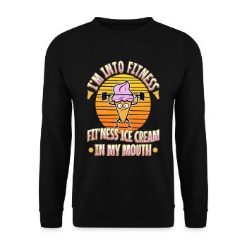 Im into fitness ice cream - Unisex Sweatshirt - black - Front - Alina (178cm) & Michal (187cm)