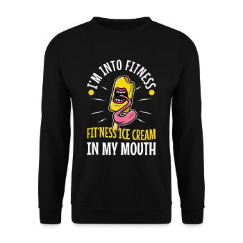 Im into fitness ice cream - Unisex Pullover - Schwarz - Vorne - Alina (178cm) & Michal (187cm)