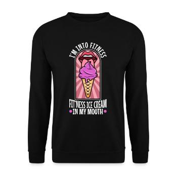 Im into fitness ice cream - Unisex Pullover - Schwarz - Vorne - Alina (178cm) & Michal (187cm)