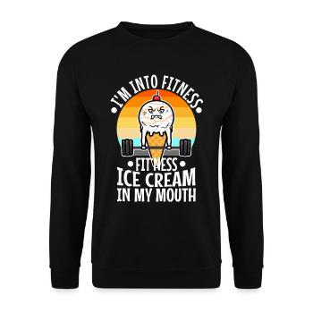 Im into fitness ice cream - Unisex Pullover - Schwarz - Vorne - Alina (178cm) & Michal (187cm)
