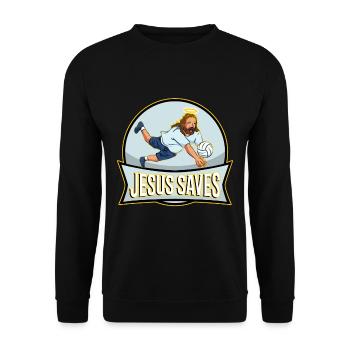 Jesus and Volleyball - Unisex Sweatshirt - black - Front - Alina (178cm) & Michal (187cm)