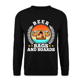 Cornhole - Beer Bags and Boards - Unisex Sweatshirt - black - Front - Alina (178cm) & Michal (187cm)