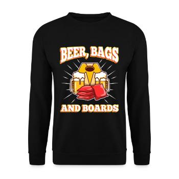 Cornhole - Beer Bags and Boards - Unisex Sweatshirt - black - Front - Alina (178cm) & Michal (187cm)