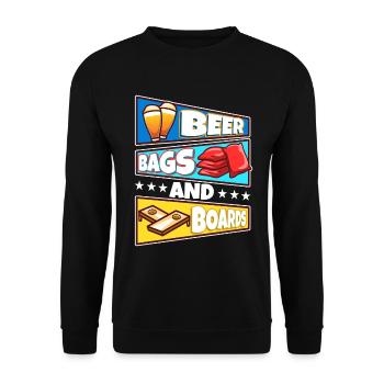 Cornhole - Beer Bags and Boards - Unisex Sweatshirt - black - Front - Alina (178cm) & Michal (187cm)
