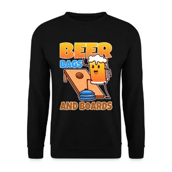 Cornhole - Beer Bags and Boards - Unisex Sweatshirt - black - Front - Alina (178cm) & Michal (187cm)
