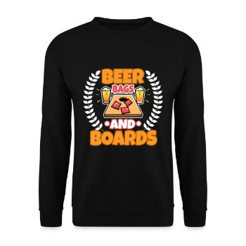 Cornhole - Beer Bags and Boards - Unisex Sweatshirt - black - Front - Alina (178cm) & Michal (187cm)