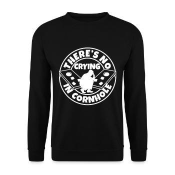 Theres no crying in cornhole - Unisex Pullover - Schwarz - Vorne - Alina (178cm) & Michal (187cm)