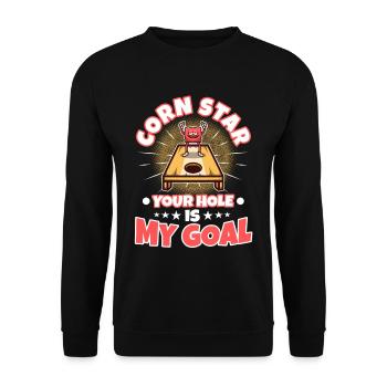 Corn star ton trou est mon objectif - Sweat-shirt Unisexe - noir - Devant - Alina (178cm) & Michal (187cm)