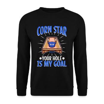 Corn star ton trou est mon objectif - Sweat-shirt Unisexe - noir - Devant - Alina (178cm) & Michal (187cm)