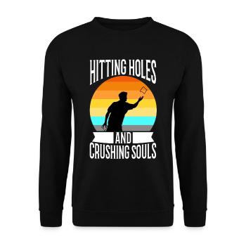 Hitting Holes and Crushing Souls - Unisex Pullover - Schwarz - Vorne - Alina (178cm) & Michal (187cm)