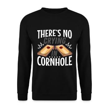Theres no crying in cornhole - Unisex Pullover - Schwarz - Vorne - Alina (178cm) & Michal (187cm)