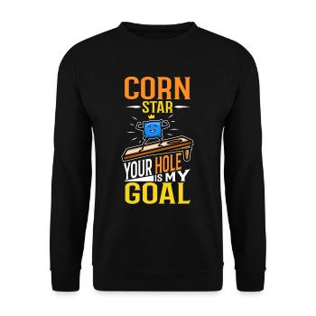 Corn star ton trou est mon objectif - Sweat-shirt Unisexe - noir - Devant - Alina (178cm) & Michal (187cm)