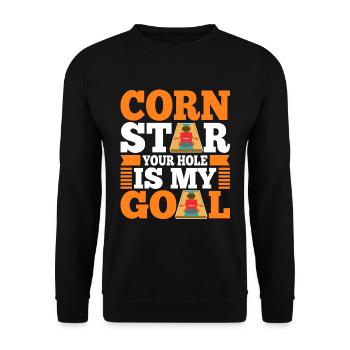 Corn star ton trou est mon objectif - Sweat-shirt Unisexe - noir - Devant - Alina (178cm) & Michal (187cm)