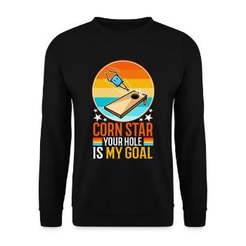 Corn star ton trou est mon objectif - Sweat-shirt Unisexe - noir - Devant - Alina (178cm) & Michal (187cm)