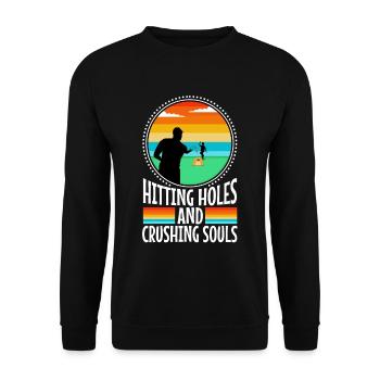 Hitting Holes and Crushing Souls - Unisex Pullover - Schwarz - Vorne - Alina (178cm) & Michal (187cm)