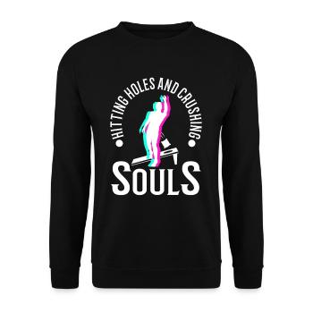 Hitting Holes and Crushing Souls - Unisex Pullover - Schwarz - Vorne - Alina (178cm) & Michal (187cm)