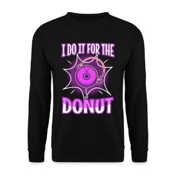 Je le fais pour les beignets - Sweat-shirt Unisexe - noir - Devant - Alina (178cm) & Michal (187cm)