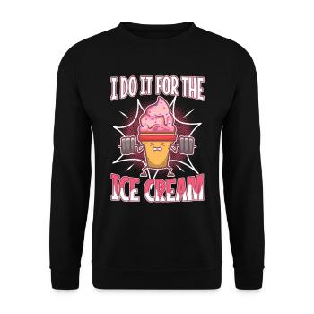 Je le fais pour la crème glacée - Sweat-shirt Unisexe - noir - Devant - Alina (178cm) & Michal (187cm)