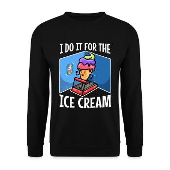 Je le fais pour la crème glacée - Sweat-shirt Unisexe - noir - Devant - Alina (178cm) & Michal (187cm)
