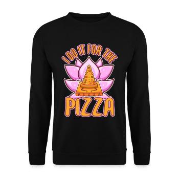 I do it for the Pizza - Unisex Sweatshirt - black - Front - Alina (178cm) & Michal (187cm)