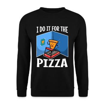 I do it for the Pizza - Unisex Sweatshirt - black - Front - Alina (178cm) & Michal (187cm)
