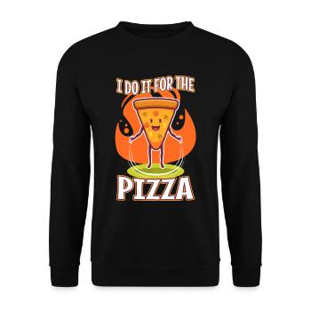 I do it for the Pizza - Unisex Sweatshirt - black - Front - Alina (178cm) & Michal (187cm)