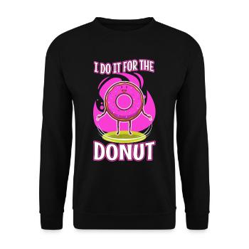 I do it for the Donuts - Unisex Sweatshirt - black - Front - Alina (178cm) & Michal (187cm)