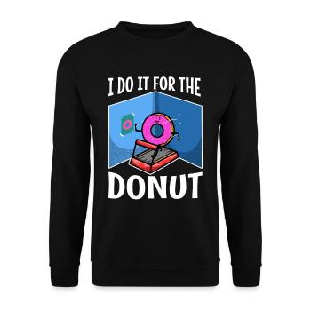 Je le fais pour les beignets - Sweat-shirt Unisexe - noir - Devant - Alina (178cm) & Michal (187cm)
