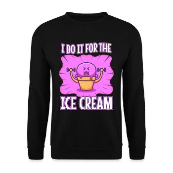 Je le fais pour la crème glacée - Sweat-shirt Unisexe - noir - Devant - Alina (178cm) & Michal (187cm)