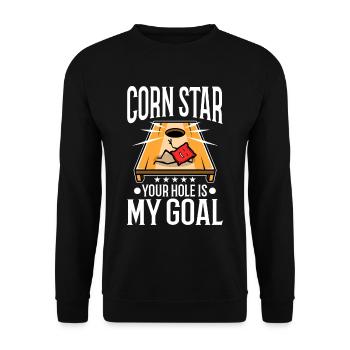 Corn star ton trou est mon objectif - Sweat-shirt Unisexe - noir - Devant - Alina (178cm) & Michal (187cm)