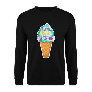Léchez-moi jusqu’à la crème glacée - Sweat-shirt Unisexe - noir - Devant - Alina (178cm) & Michal (187cm)