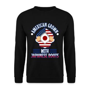 American grown with japanese roots - Unisex Pullover - Schwarz - Vorne - Alina (178cm) & Michal (187cm)