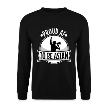 Proud af to be asian - Unisex Pullover - Schwarz - Vorne - Alina (178cm) & Michal (187cm)